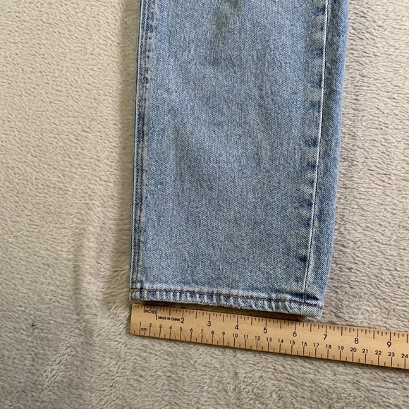 American Eagle Curvy 90s Straight Jeans Womens 0 Light Wash High Rise Distressed - Picture 8 of 15